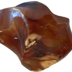 Carnelian flame 3 1 sians emporium Hand carved polished carnelian flame sculpture featuring twisting ridges with deep mahogany red burnt orange tones and smoky chalcedony patches isolated on a white background